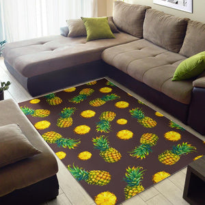 Brown Pineapple Pattern Print Area Rug GearFrost