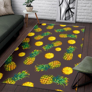 Brown Pineapple Pattern Print Area Rug GearFrost