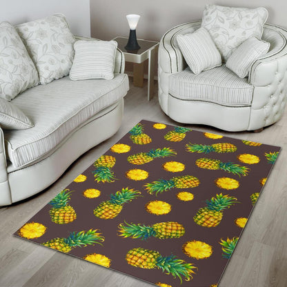 Brown Pineapple Pattern Print Area Rug GearFrost