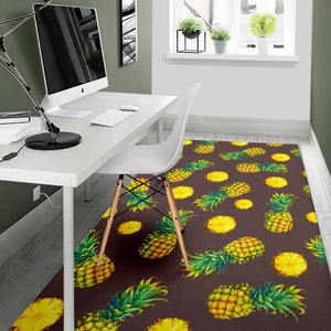 Brown Pineapple Pattern Print Area Rug GearFrost