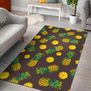 Brown Pineapple Pattern Print Area Rug GearFrost