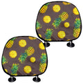 Brown Pineapple Pattern Print Car Headrest Covers