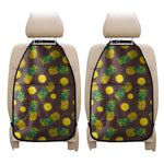 Brown Pineapple Pattern Print Car Seat Organizers
