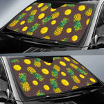 Brown Pineapple Pattern Print Car Sun Shade GearFrost