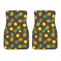 Brown Pineapple Pattern Print Front Car Floor Mats