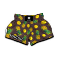 Brown Pineapple Pattern Print Muay Thai Boxing Shorts
