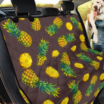 Brown Pineapple Pattern Print Pet Car Back Seat Cover
