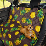 Brown Pineapple Pattern Print Pet Car Back Seat Cover