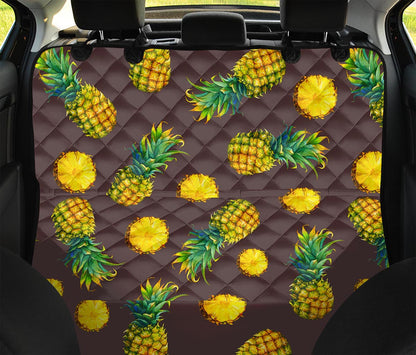 Brown Pineapple Pattern Print Pet Car Back Seat Cover
