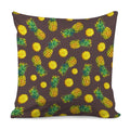 Brown Pineapple Pattern Print Pillow Cover