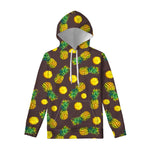 Brown Pineapple Pattern Print Pullover Hoodie