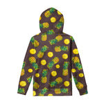 Brown Pineapple Pattern Print Pullover Hoodie