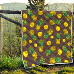 Brown Pineapple Pattern Print Quilt