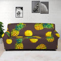 Brown Pineapple Pattern Print Sofa Cover
