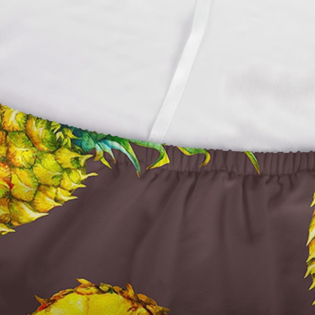 Brown Pineapple Pattern Print Sofa Cover