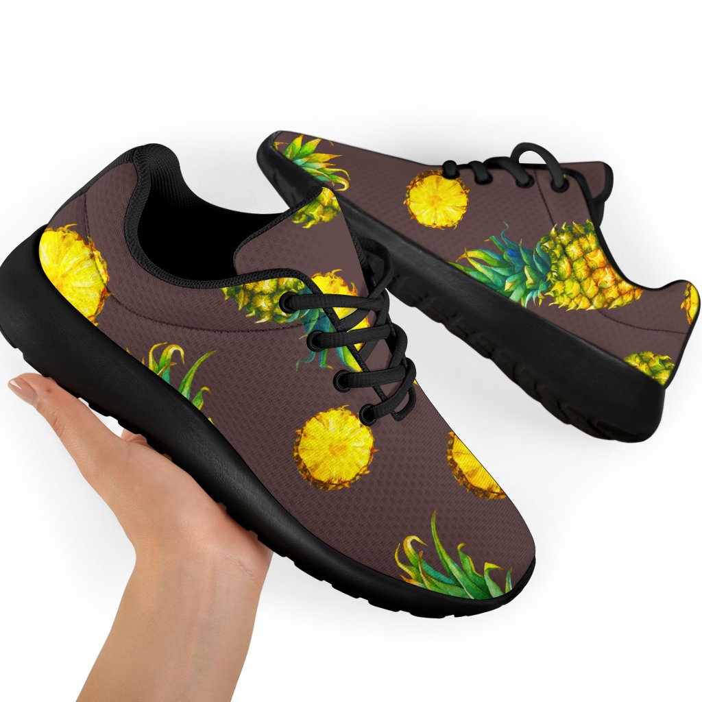 Brown Pineapple Pattern Print Sport Shoes GearFrost