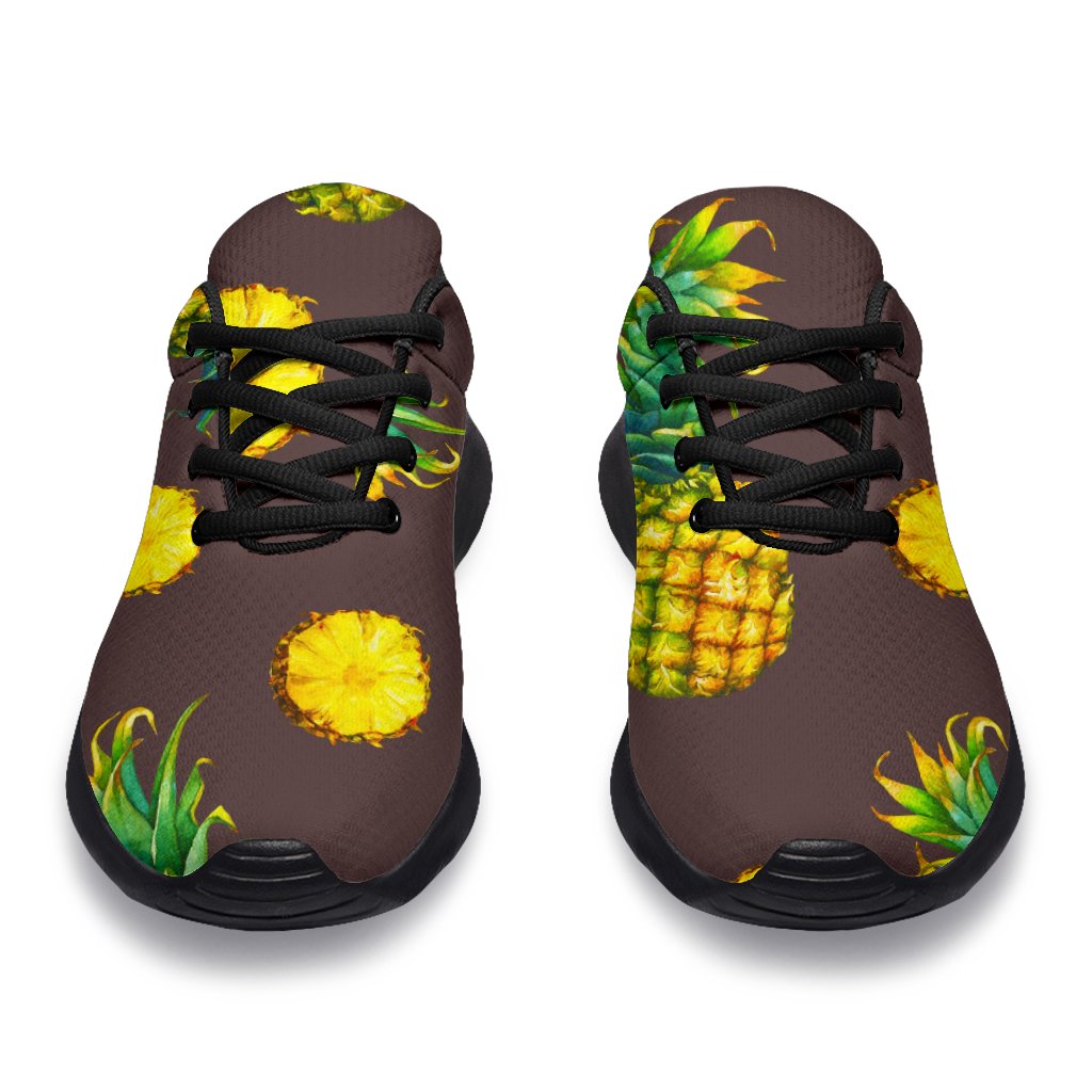 Brown Pineapple Pattern Print Sport Shoes GearFrost