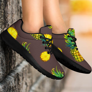 Brown Pineapple Pattern Print Sport Shoes GearFrost