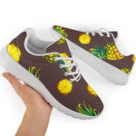 Brown Pineapple Pattern Print Sport Shoes GearFrost