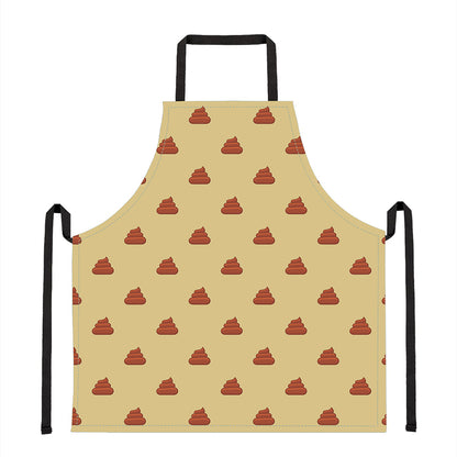 Brown Poop Pattern Print Apron
