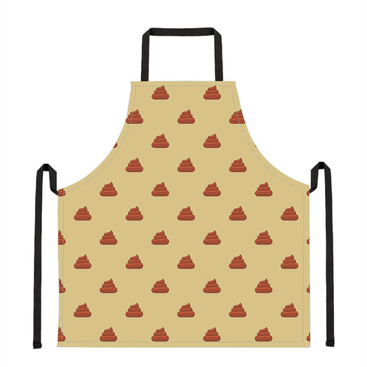 Brown Poop Pattern Print Apron