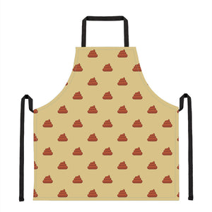 Brown Poop Pattern Print Apron