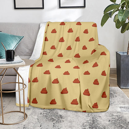 Brown Poop Pattern Print Blanket