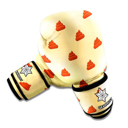 Brown Poop Pattern Print Boxing Gloves