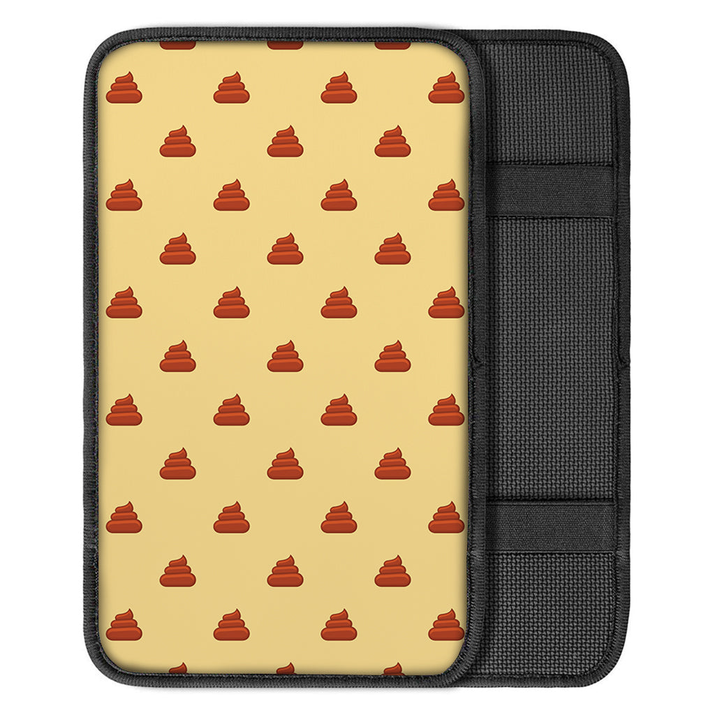 Brown Poop Pattern Print Car Center Console Cover