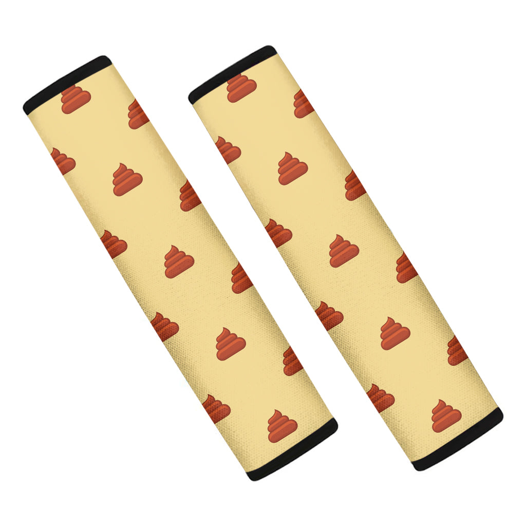 Brown Poop Pattern Print Car Seat Belt Covers