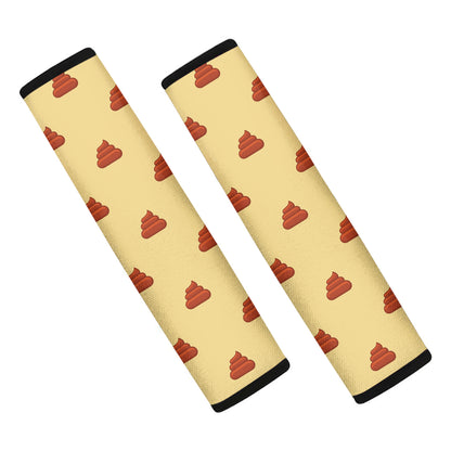 Brown Poop Pattern Print Car Seat Belt Covers