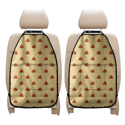 Brown Poop Pattern Print Car Seat Organizers