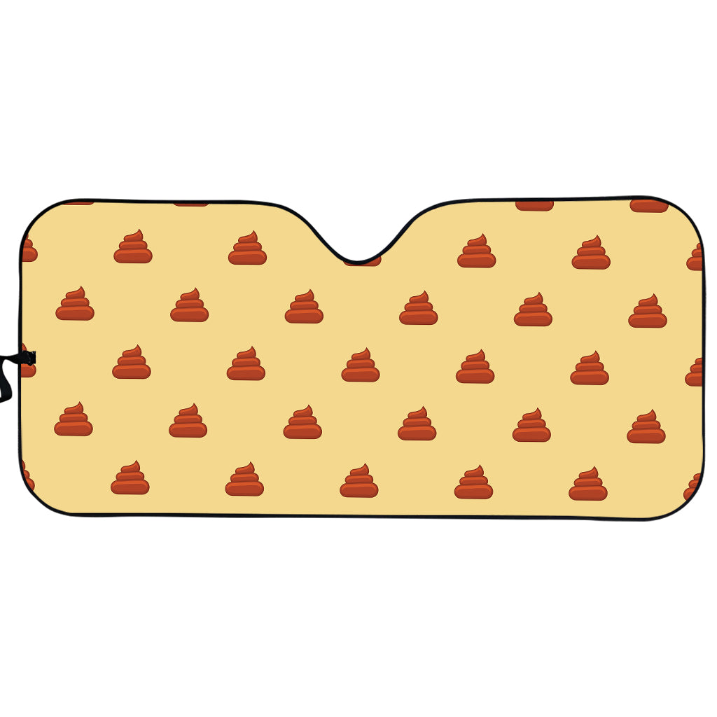 Brown Poop Pattern Print Car Sun Shade