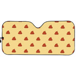 Brown Poop Pattern Print Car Sun Shade