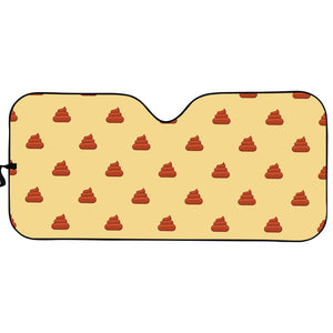 Brown Poop Pattern Print Car Sun Shade