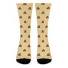 Brown Poop Pattern Print Crew Socks