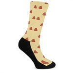 Brown Poop Pattern Print Crew Socks