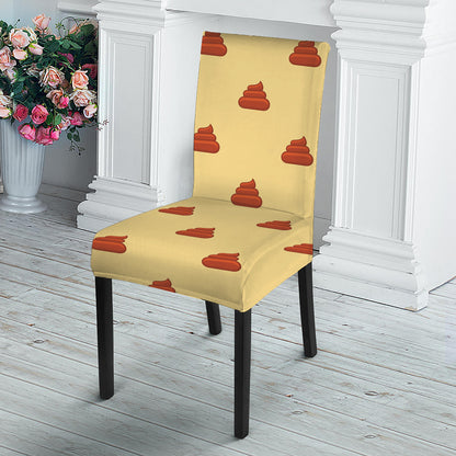 Brown Poop Pattern Print Dining Chair Slipcover