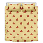 Brown Poop Pattern Print Duvet Cover Bedding Set