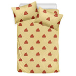 Brown Poop Pattern Print Duvet Cover Bedding Set