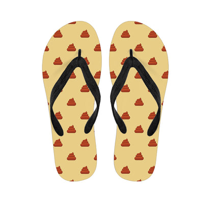 Brown Poop Pattern Print Flip Flops