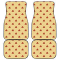 Brown Poop Pattern Print Front and Back Car Floor Mats