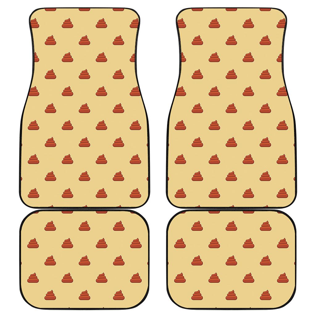 Brown Poop Pattern Print Front and Back Car Floor Mats