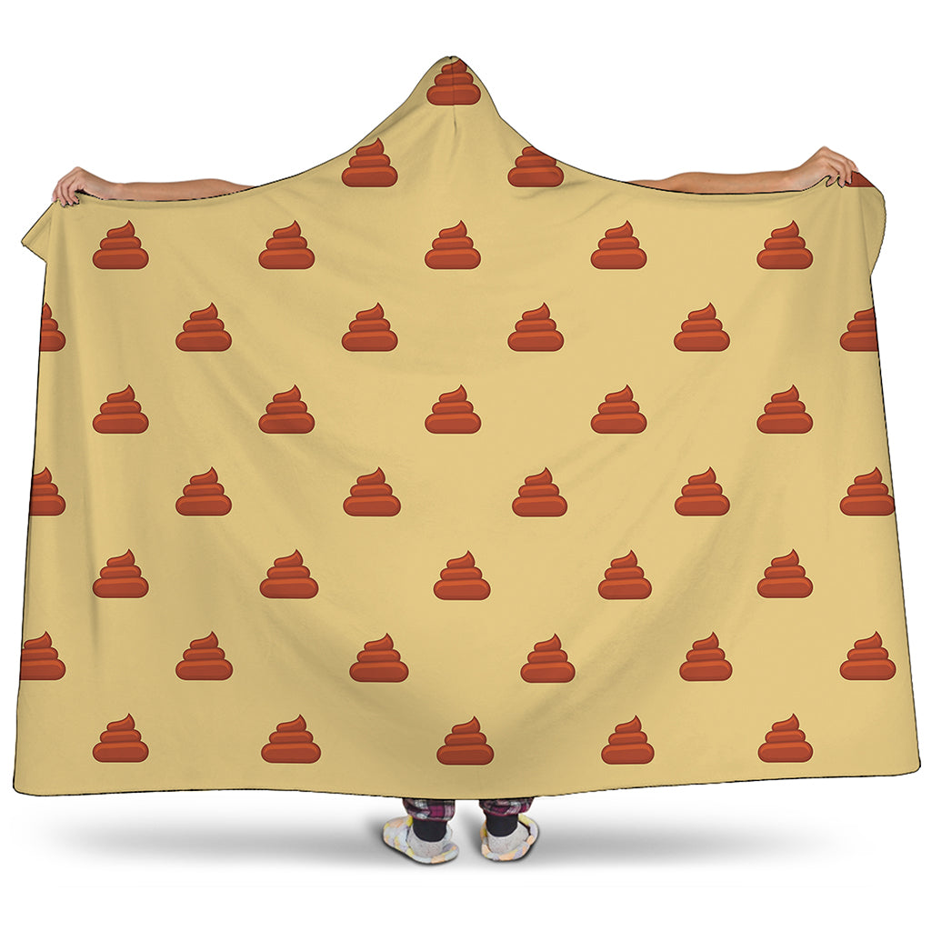 Brown Poop Pattern Print Hooded Blanket