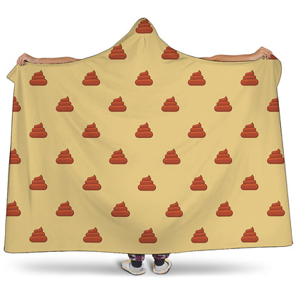 Brown Poop Pattern Print Hooded Blanket