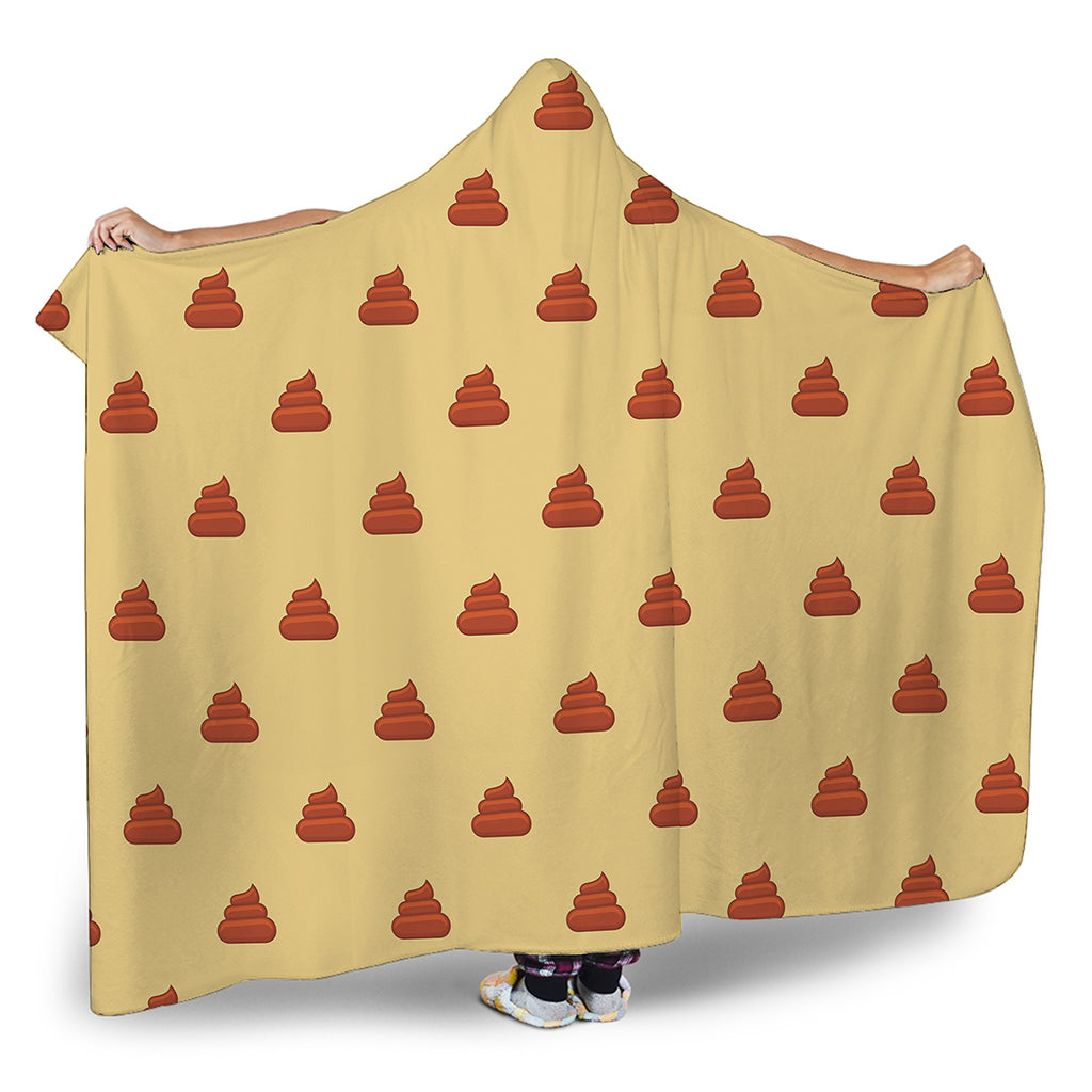 Brown Poop Pattern Print Hooded Blanket