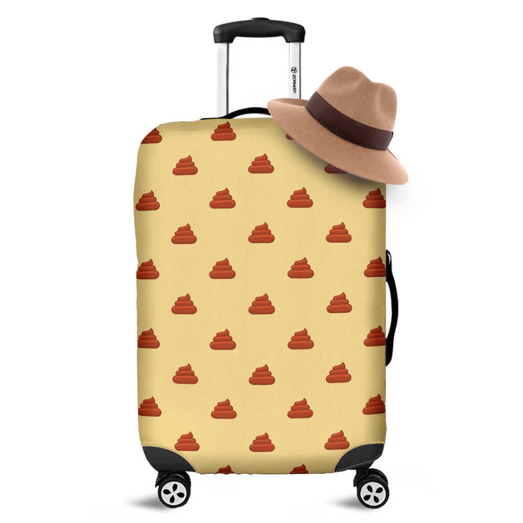 Brown Poop Pattern Print Luggage Cover