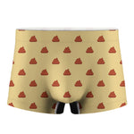 Brown Poop Pattern Print Men's Boxer Briefs