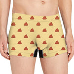 Brown Poop Pattern Print Men's Boxer Briefs