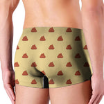 Brown Poop Pattern Print Men's Boxer Briefs